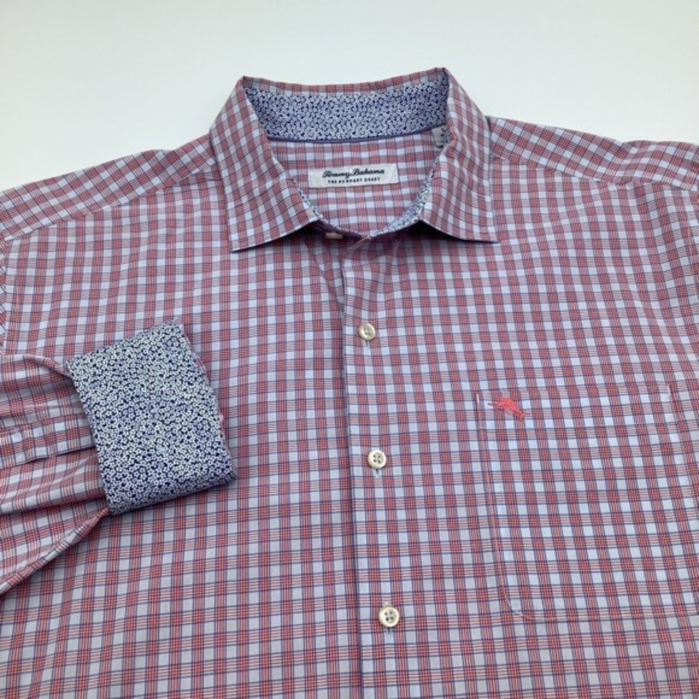 Tommy Bahama Newport Coast Long Sleeve Pima‎ Cotton Blend Button Shirt Size L